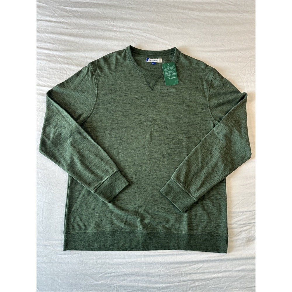Artefact Mens Olive Green Knit Pullover Sweater Cotton Blend Sz XL New With Tags